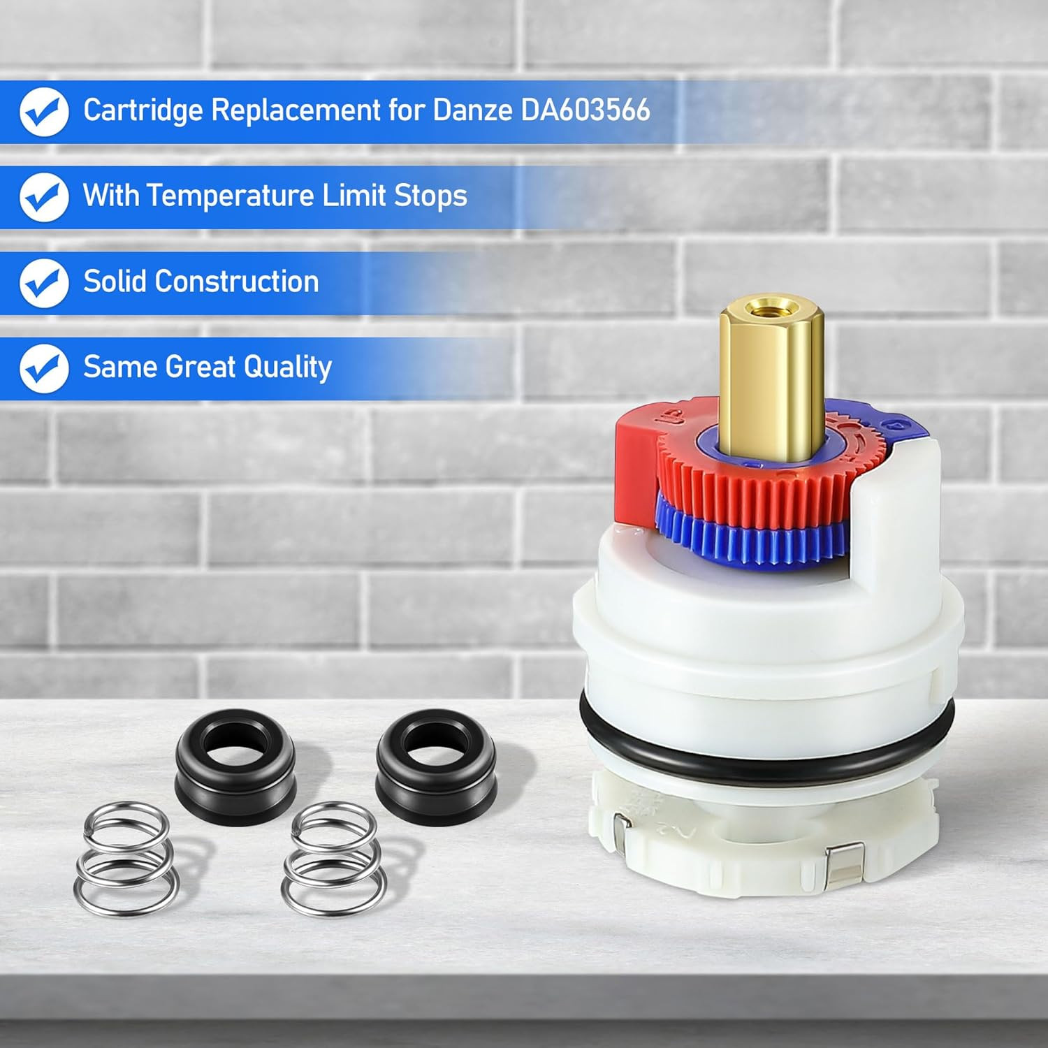 Square Stem Washerless Cartridge Replacement for DA603566, Shower Cartridge Comp