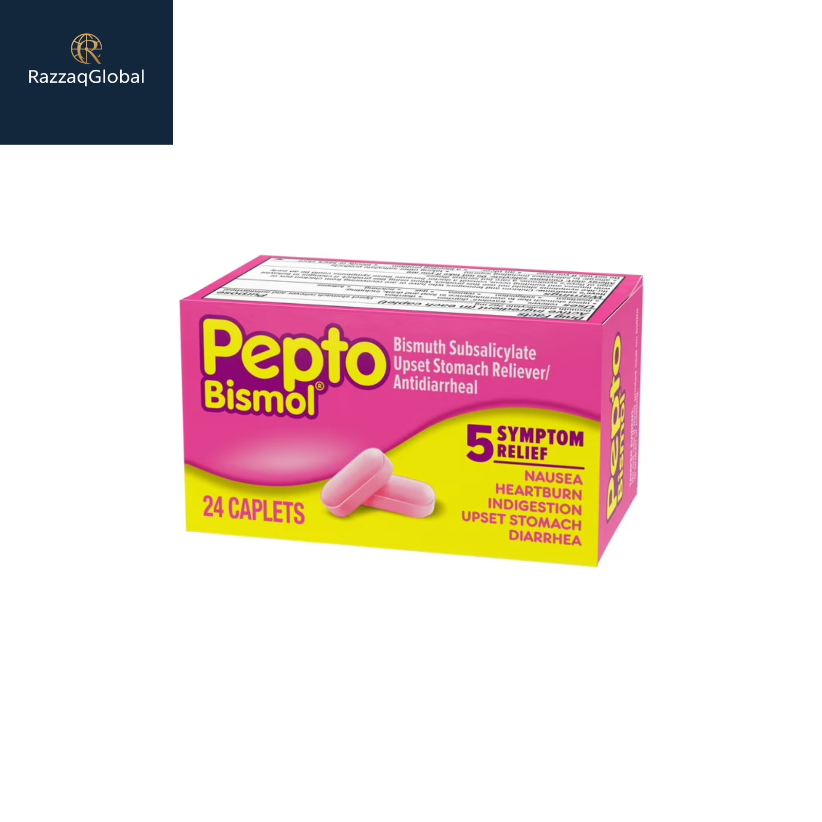 Pepto Bismol Caplets, Indigestion and Anti-Diarrhea Stomach Remedy, 24 Count