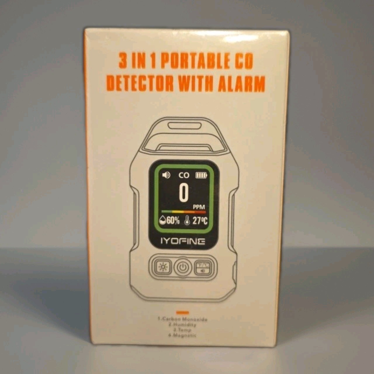 Portable 3-in-1 carbon monoxide temperature humidity detector Camp/Car/RV  Green