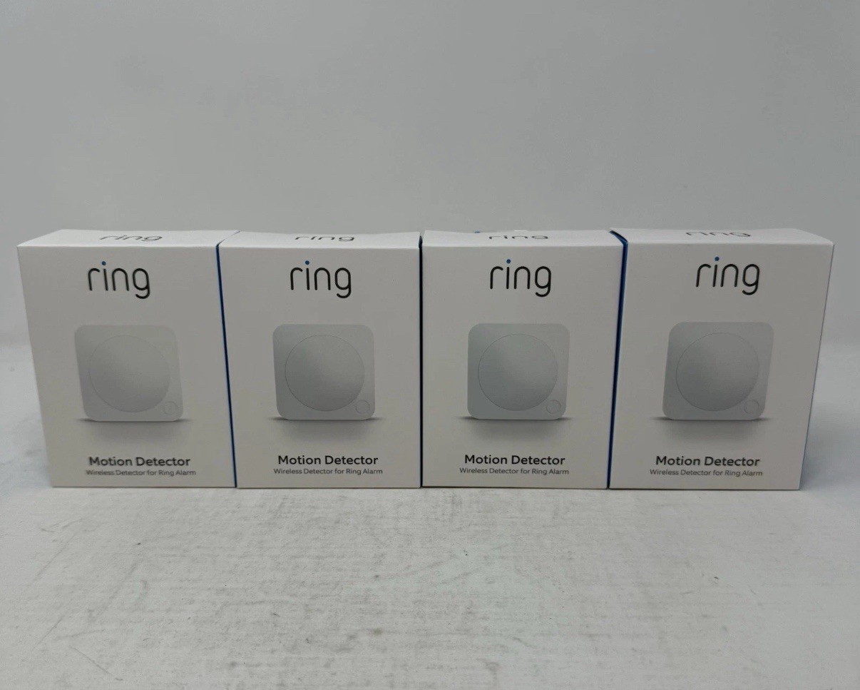 Ring Alarm Motion Detector, 90 Degree Coverage 25ft Range, NEW, 2nd Gen (4-Pack)
