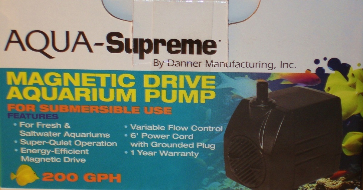 DANNER AQUA  SUPREME  200 GPH SUBMERSIBLE AQUARIUM WATER PUMP