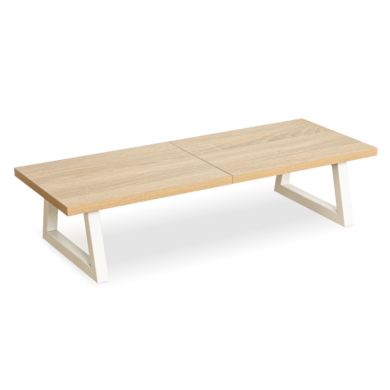 TEAMIX 24 inch Monitor Stand Riser, Maple Wood & Steel Computer Monitor Stand