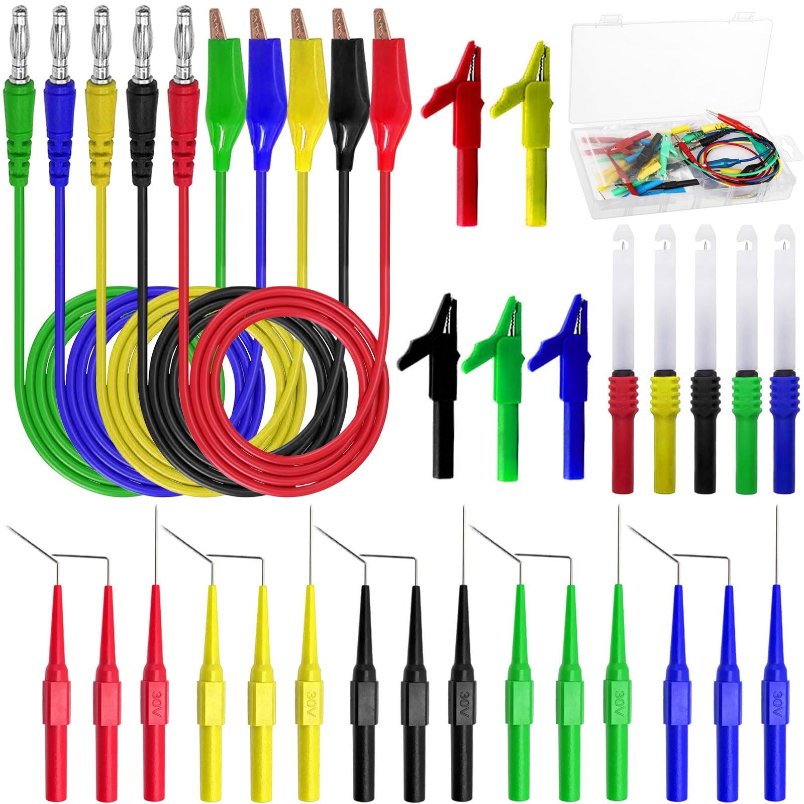 Linkhood 31PCS Back Probe Kit, Banana Plug to Copper [Multiple Colors]