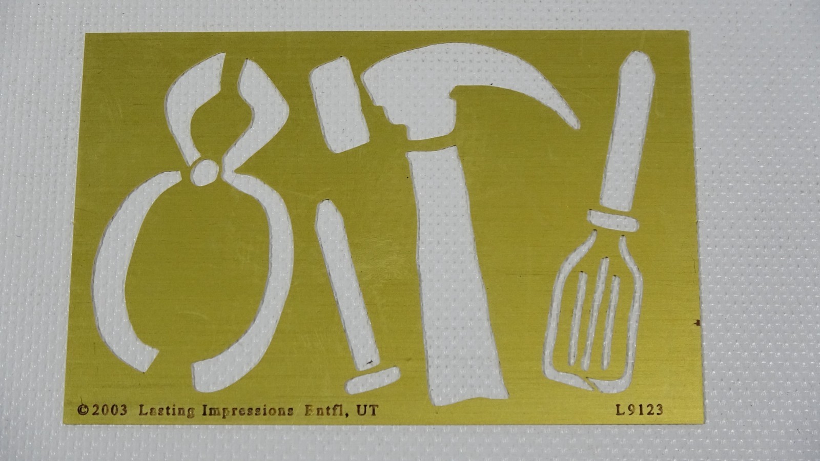Tools Hammer - Nail - Plyers - Stencil Template Lasting Impression L9123 - 2003