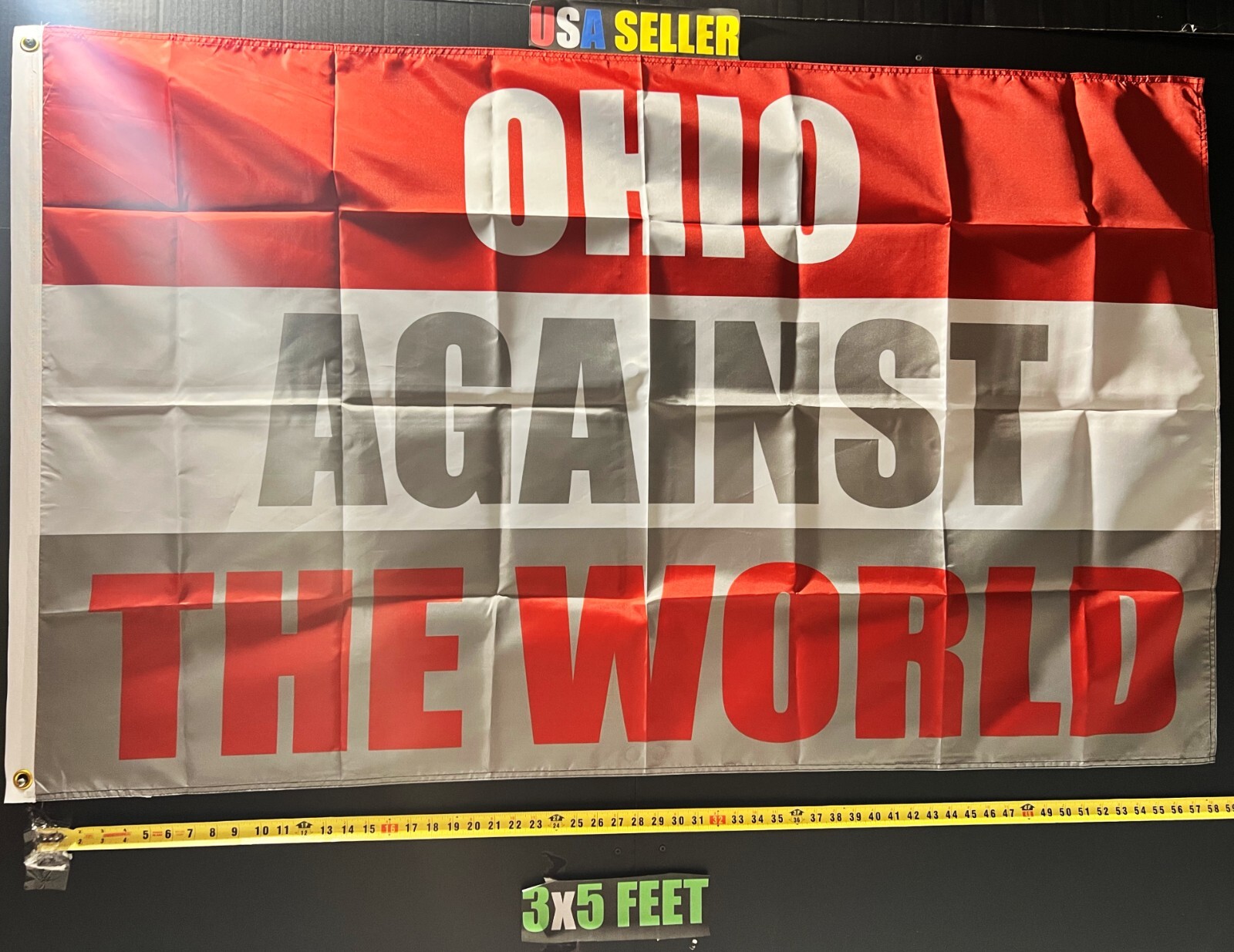 Ohio State Flag FREE SHIPPING 9 Against The World B Beer Dorm Room Sign USA 3x5'