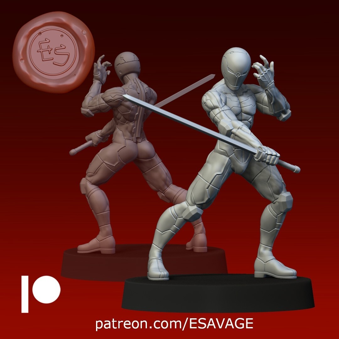 Gray Fox Sci-Fi Miniature Resin Miniature Tabletop RPGs RolePlay Pathfinder