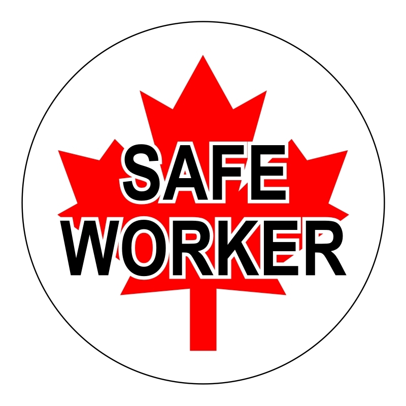 Canadian Flag Safe Worker Hard Hat Decal / Helmet Sticker / Label Canada Royal