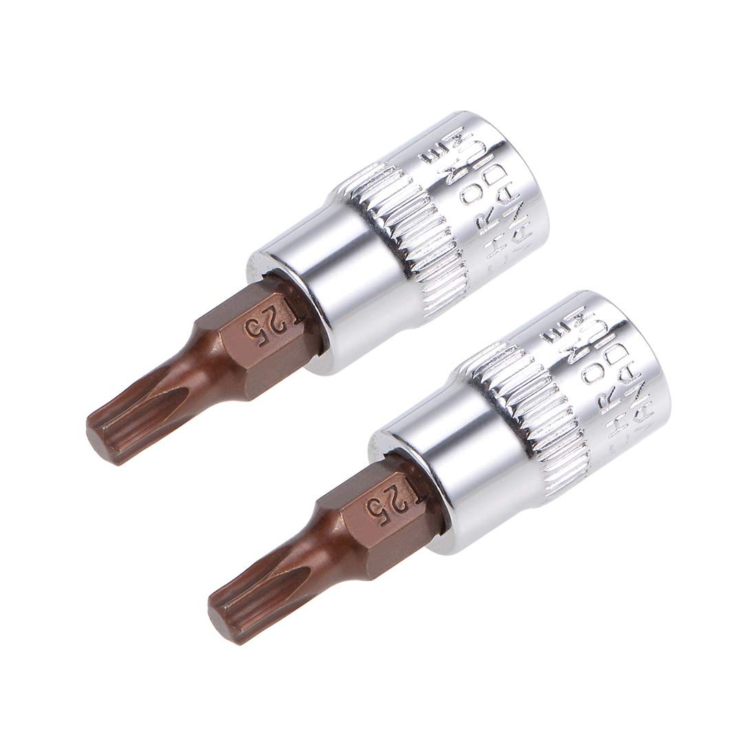 uxcell 2pcs 1/4" Drive x T25 Torx Bit Socket, S2 Steel Bits CR-V Sockets