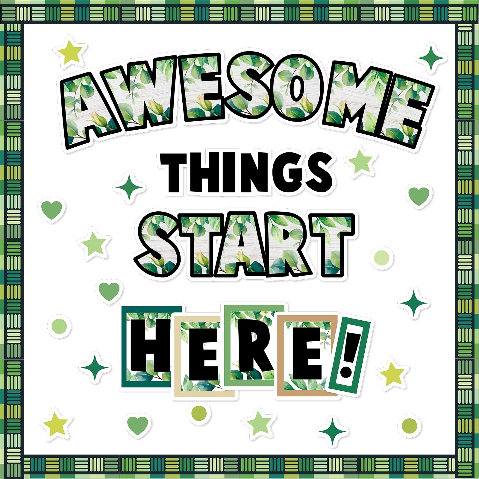 gisgfim Classroom Bulletin Board Decoration Set Eucalyptus Welcome Back Wall ...
