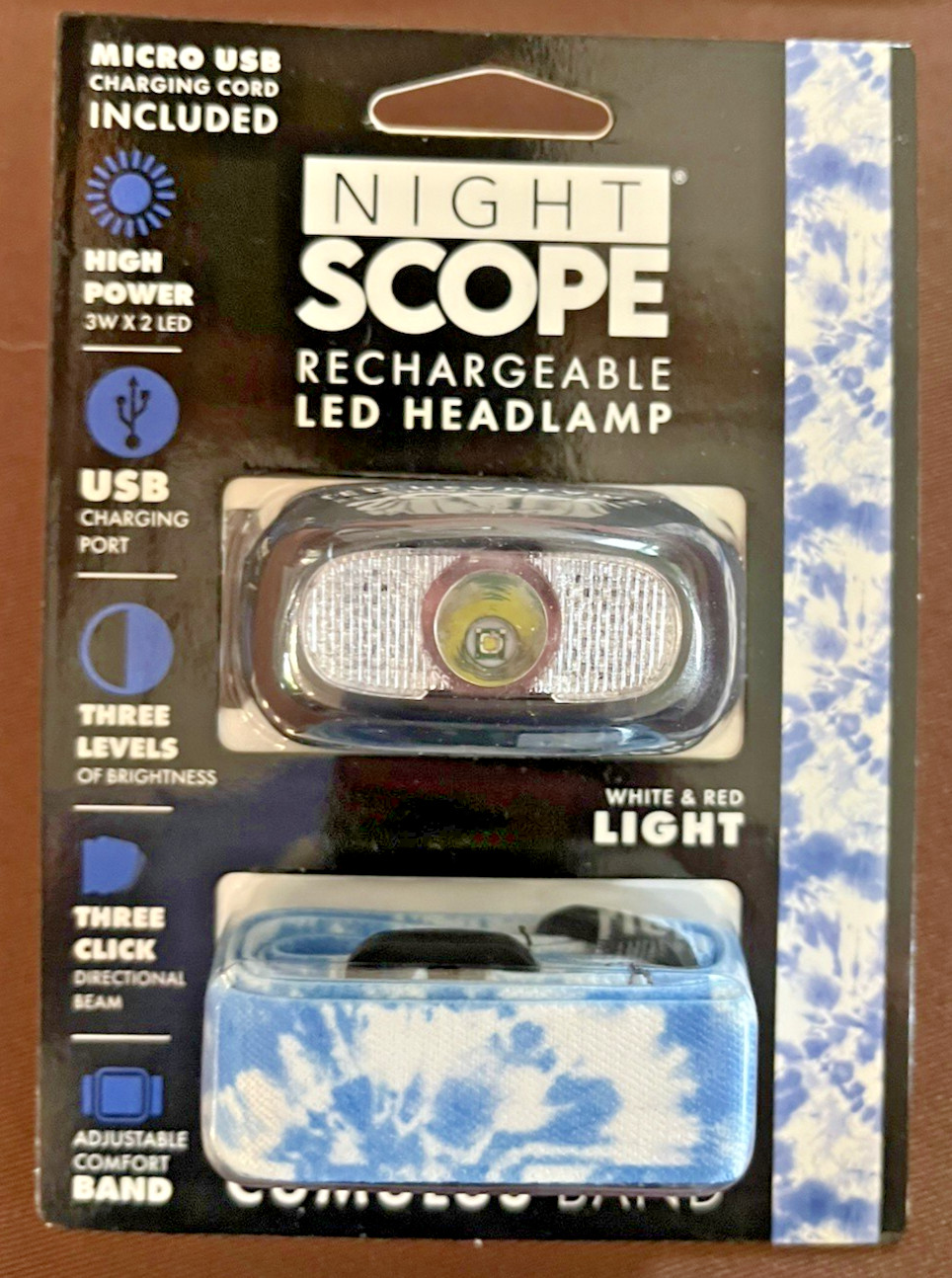 Night Scope USB Rechargeable LED Water Resistant Band - Cumulus Band  Pattern