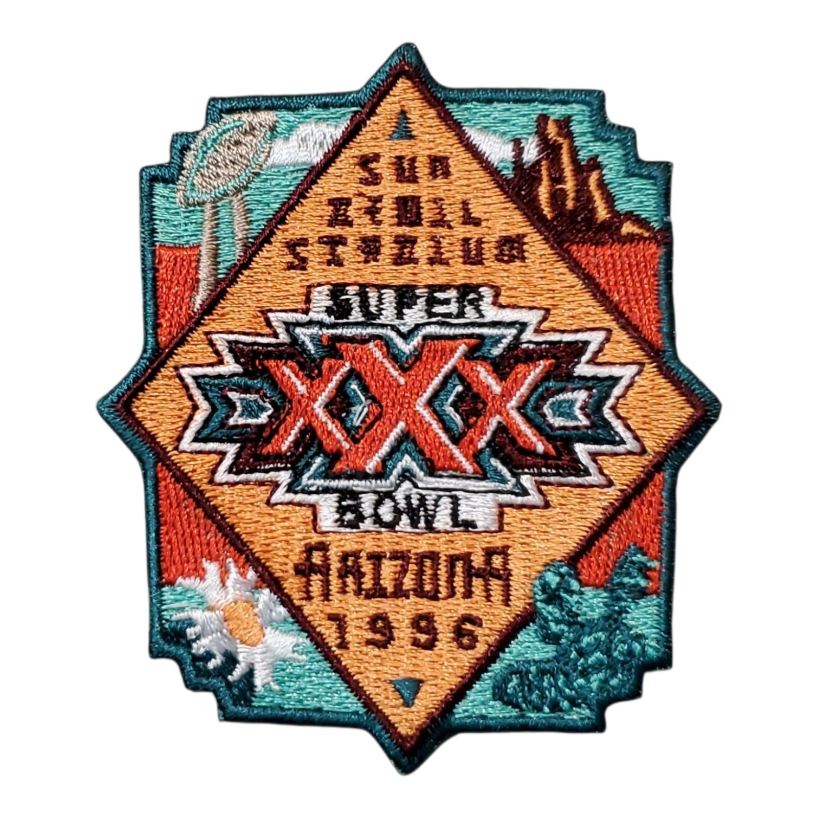 Vintage 1996 NFL Super Bowl XXX Patch. Cowboys Steelers Embroidered Iron On 3"
