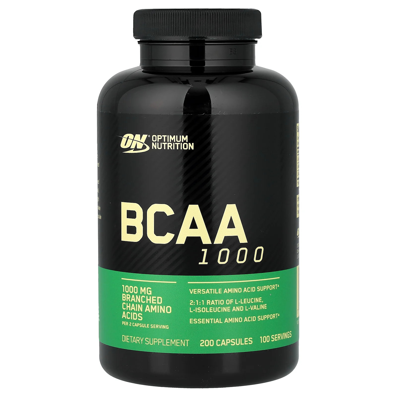Optimum Nutrition, BCAA 1000 Caps, MegaSize, 1,000 mg, 200 Capsules, Amino Acids