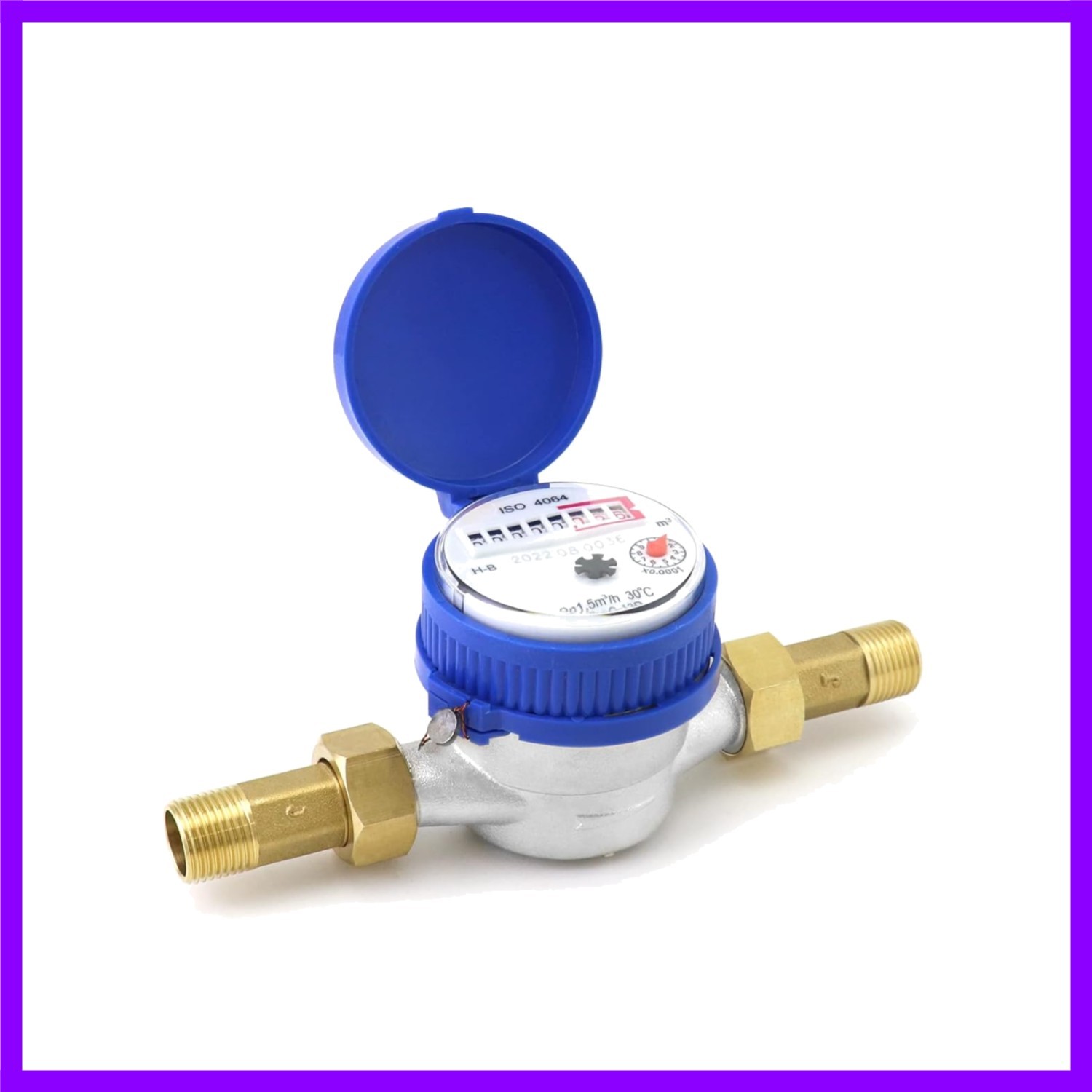 Water Meter, 1/2" NPT 304 Stainless Steel Cold Water Flow Meter with Pulse Outpu