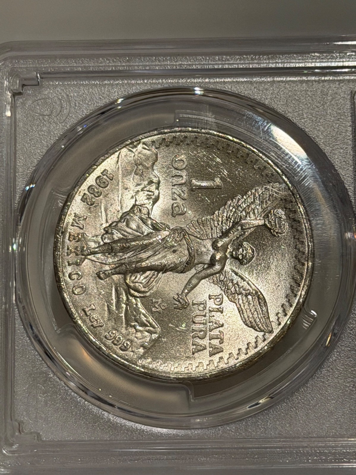 1982 Mo Mexico Silver Onza Libertad PCGS MS66