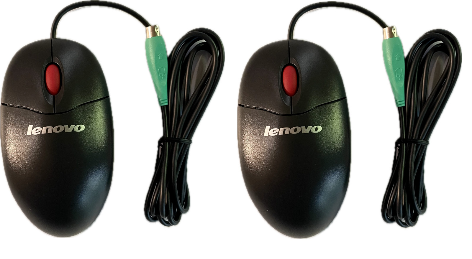 Lot of 2 NEW Lenovo 0A88098 Logitech M-SBF96 PS2 3 BUTTON OPTICAL SCROLL MOUSE