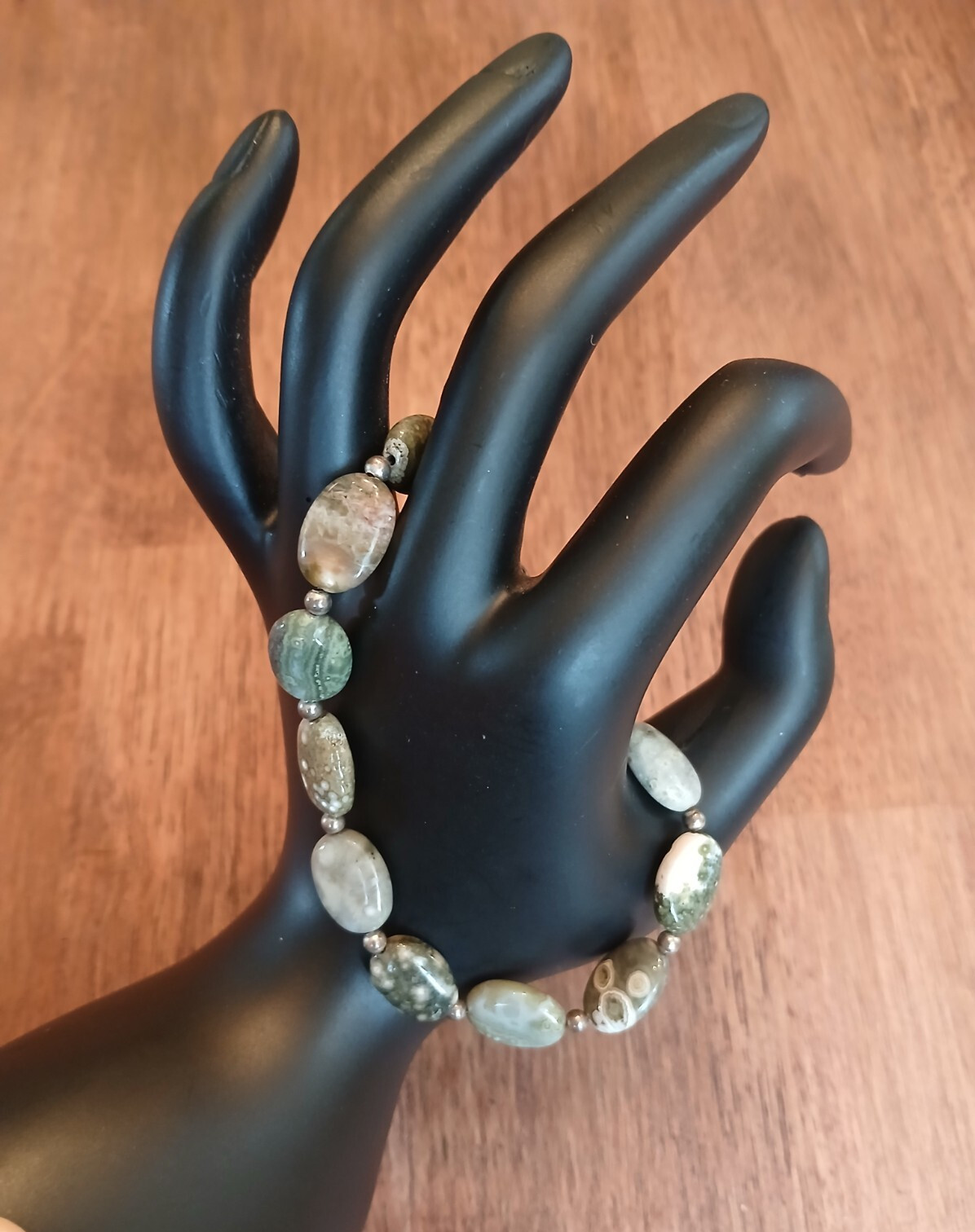 Green Ocean Jasper Beaded Bracelet