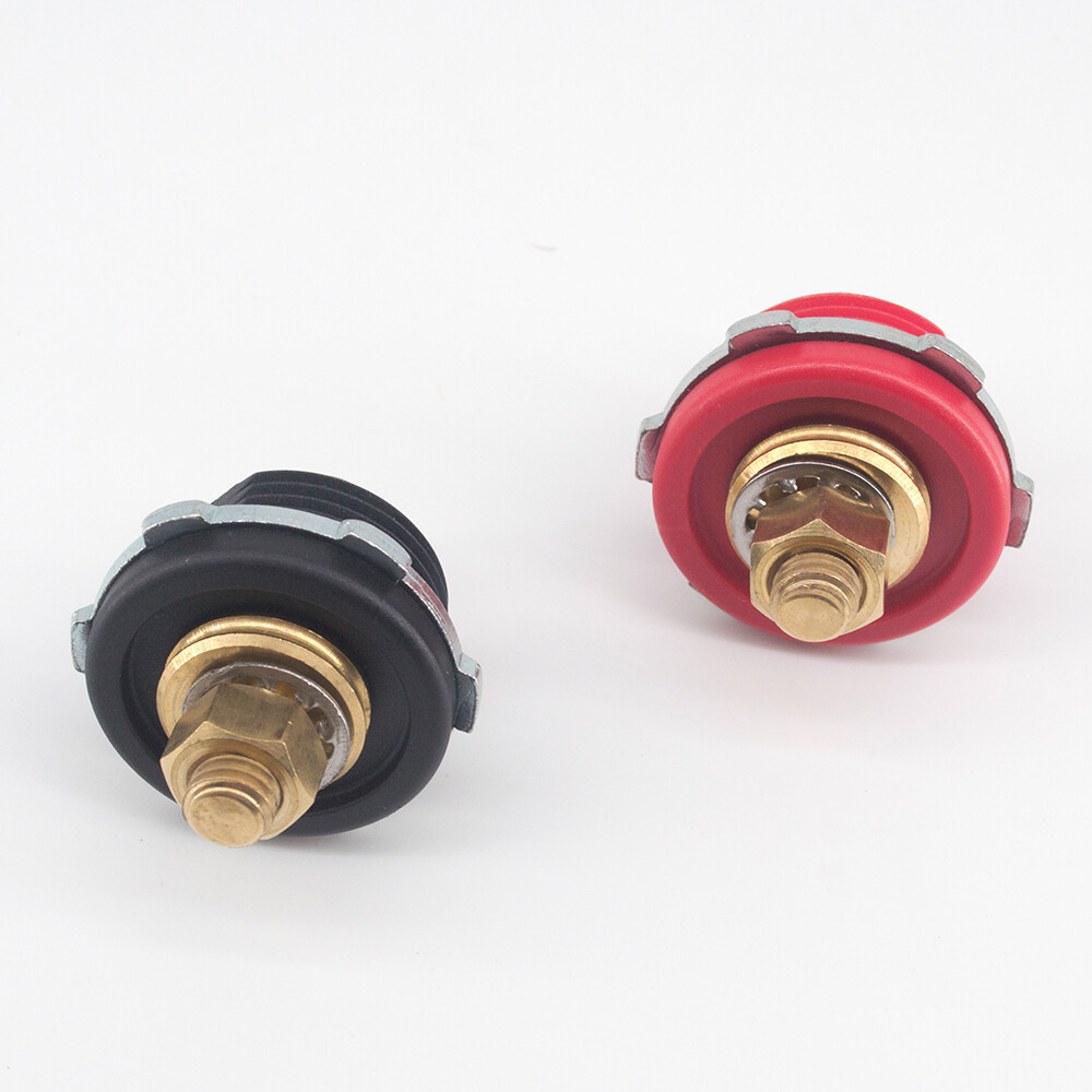 Pairs Battery Terminals Bulkhead Connectors for Thru Firewall Panel 3/8" Studs