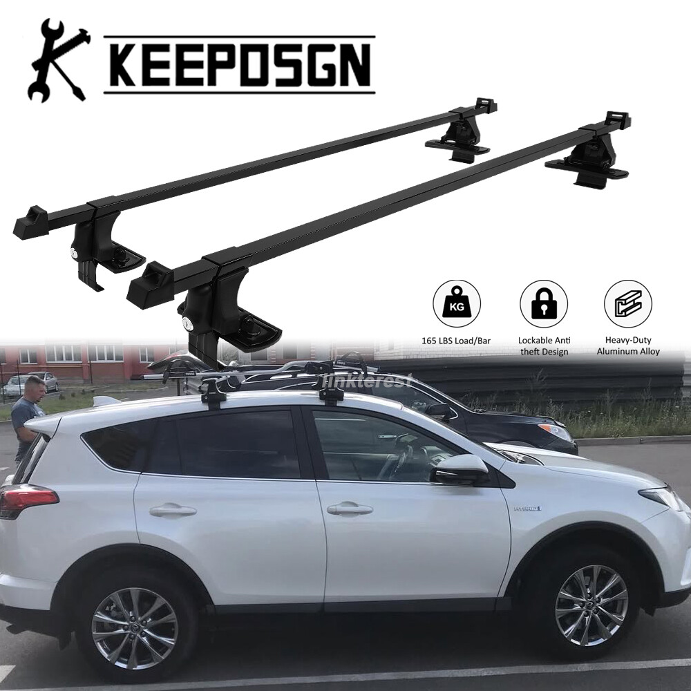 for Toyota RAV4 Car Top Roof Rack Cross Bars Cargo Carriers Luggage w/ Lock BK