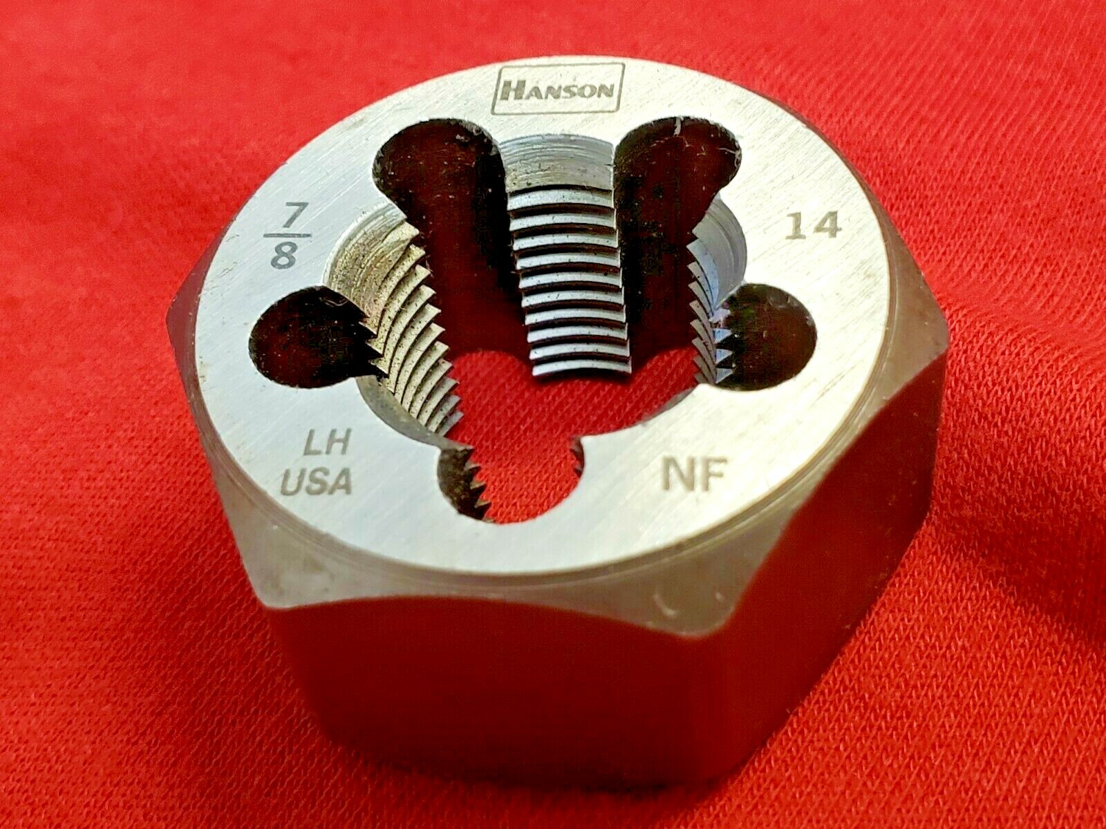 7/8-14 NF x 1-5/8" LEFT HAND Hex Die Irwin 7763 Carbon Steel LH Rethreading USA