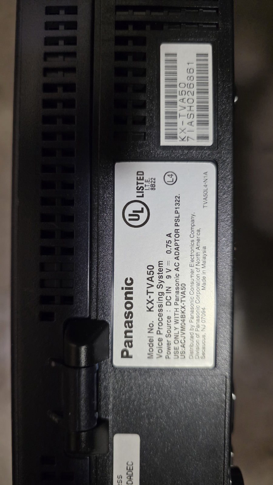 Panasonic KX-TVA50 Voice Mail Voice Processing System