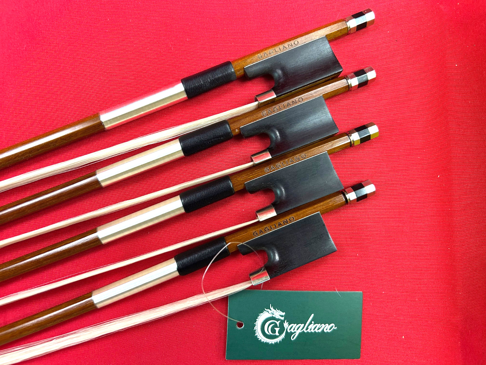 Gagliano Brazilwood Violin Bow – Strong Round Stick, Geuine Horse Hair  4/4-1/16