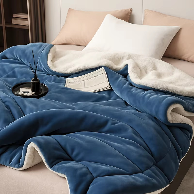 Super Soft Imitation Lambswool Blanket Spring Autumn Double Queen Blankets High