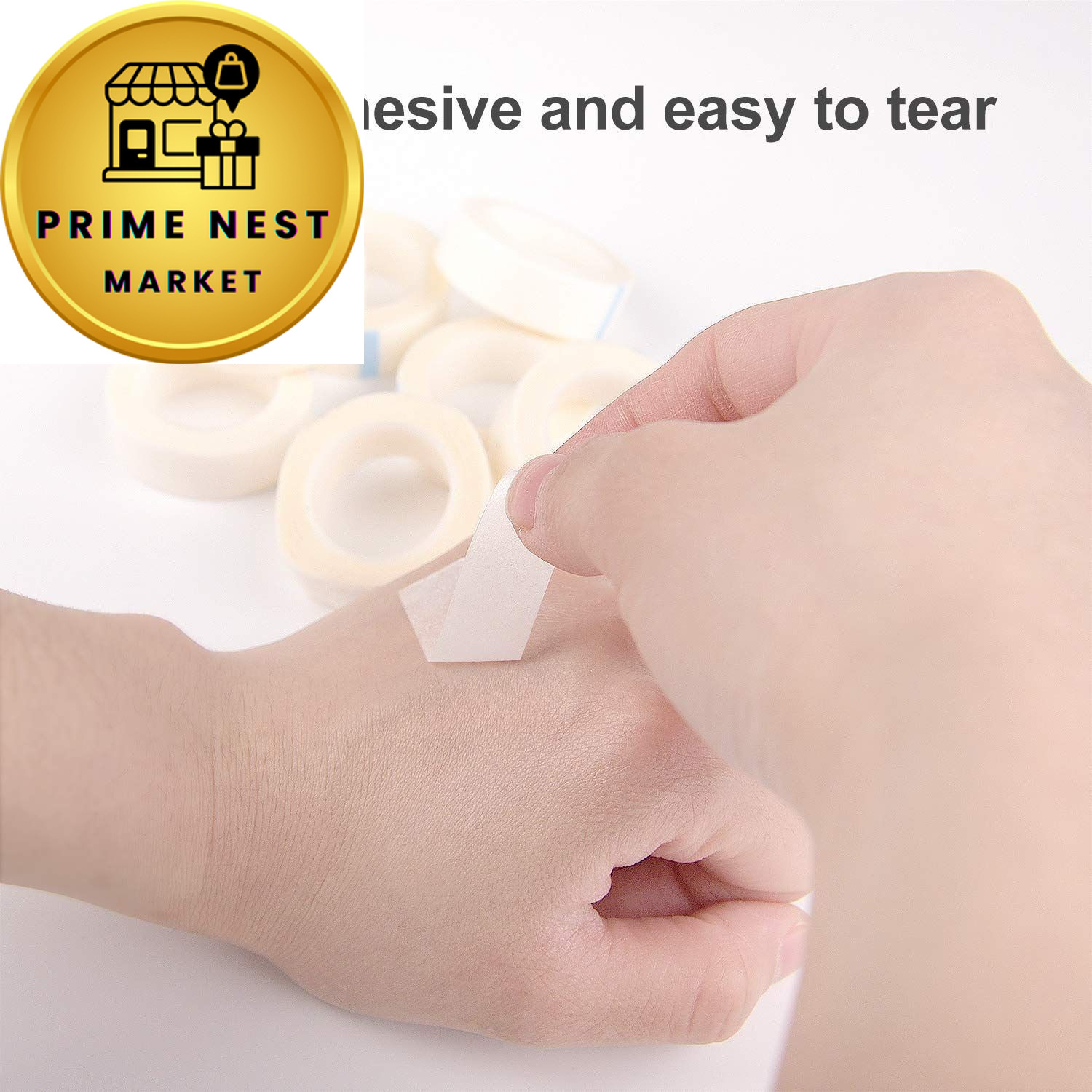 TUPARKA 8 Rolls White Eyelash Tape, Adhesive Width: 1.2cm, Length: 9m,