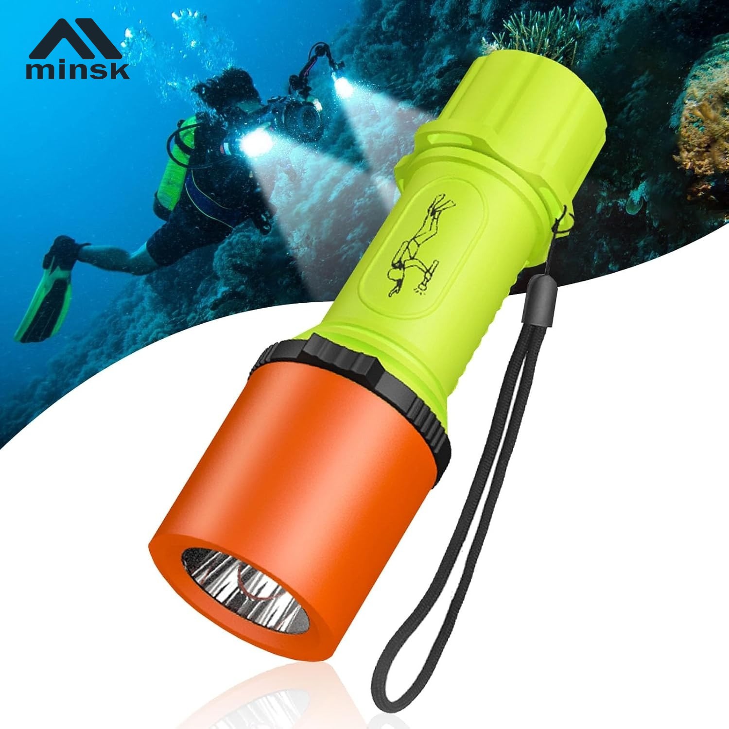 1000 Lumens IPX8 Dive Light 3-Mode Rechargeable Waterproof 30M LED