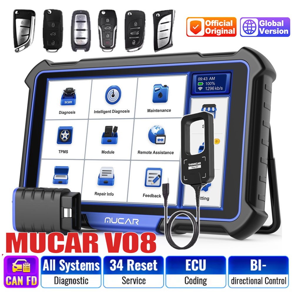 2026 MUCAR VO8 & Key Programmer Tool OBD2 Diagnostic Tool Code Reader Set
