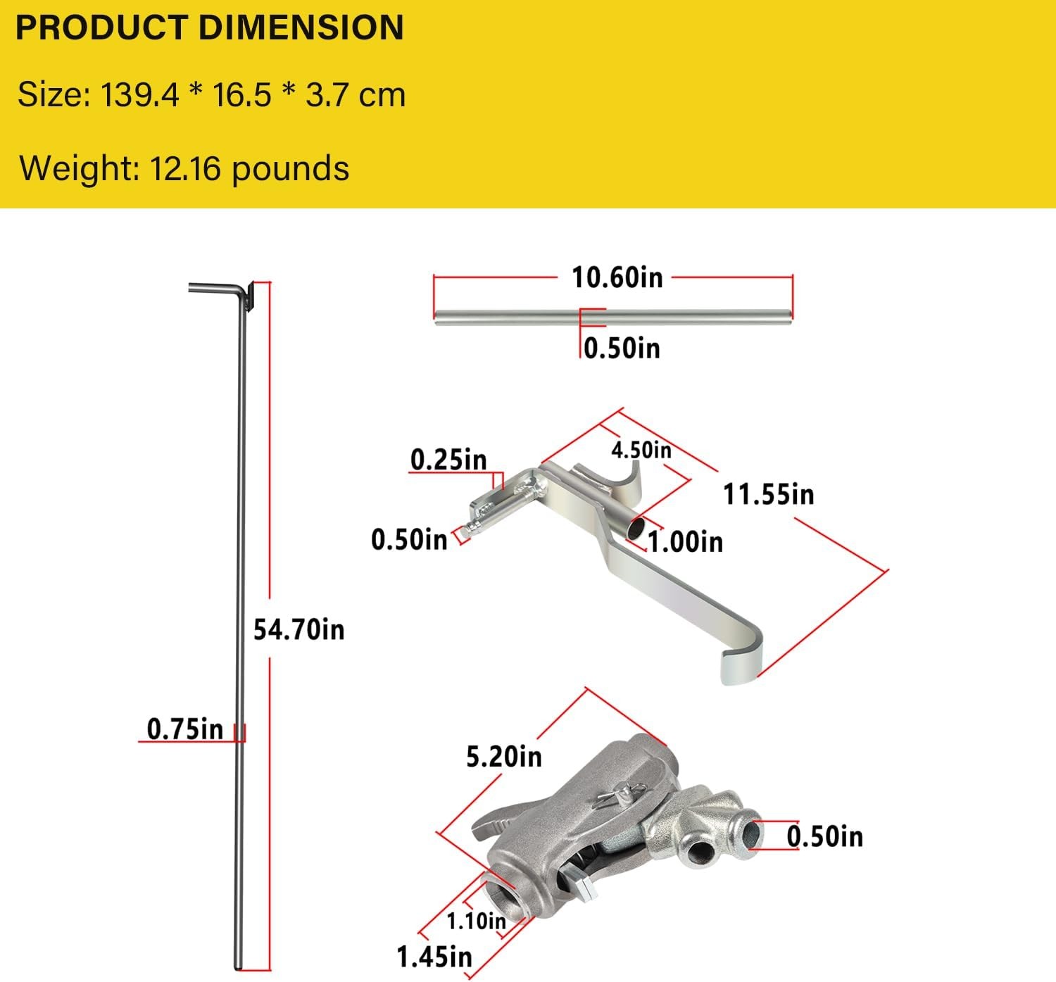 Replace for 77043 Monkey-On-A-Stick , Heavy-Duty Solid Alloy Rod 55” Friction