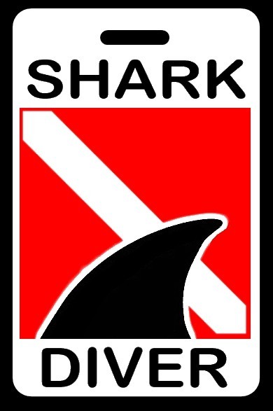 SHARK DIVER with Dorsal Fin SCUBA Diving Luggage/Gear Bag Tag - New