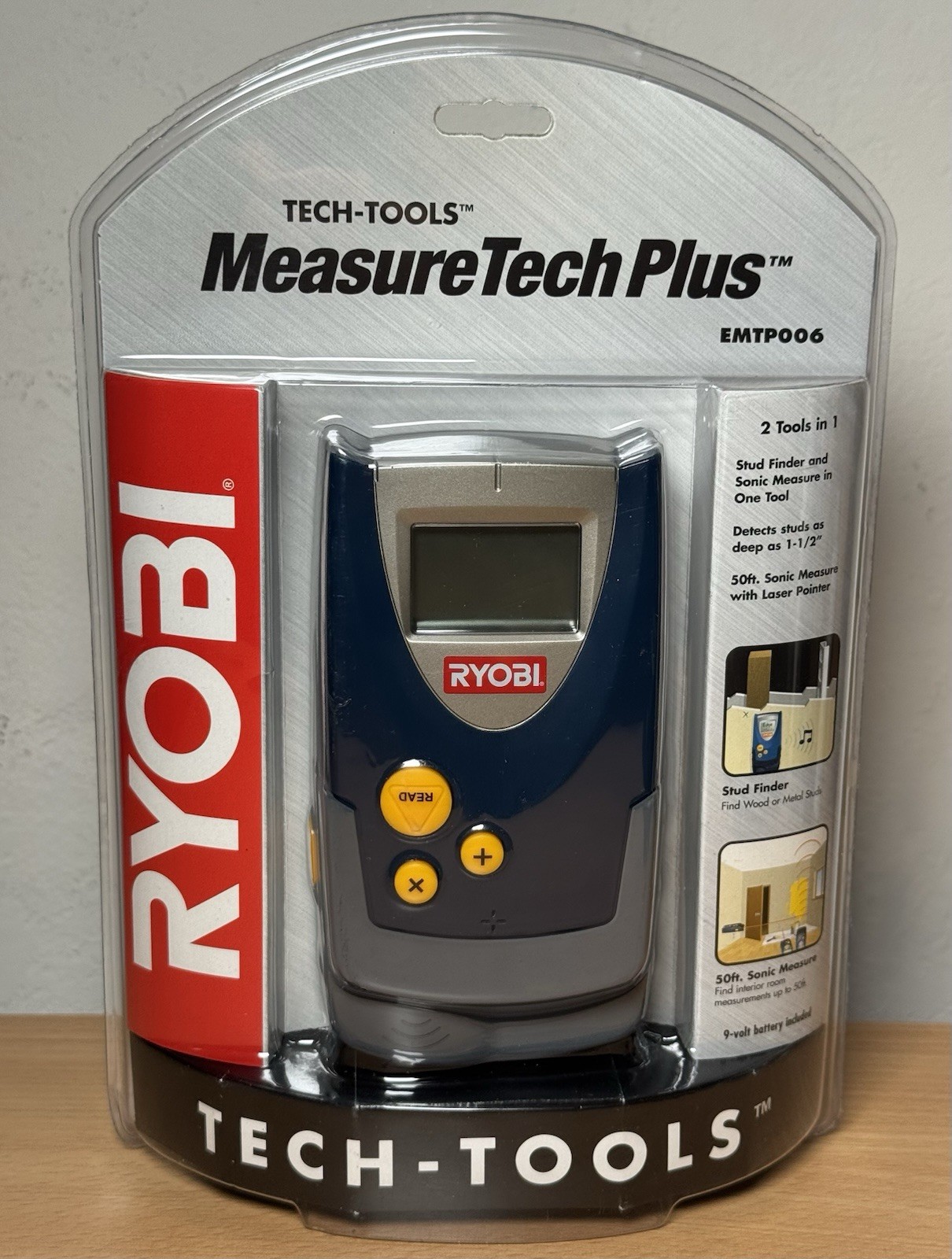 RYOBI Ultrasonic Measure Tech Plus Stud Finder/Sonic Measure EMTP006