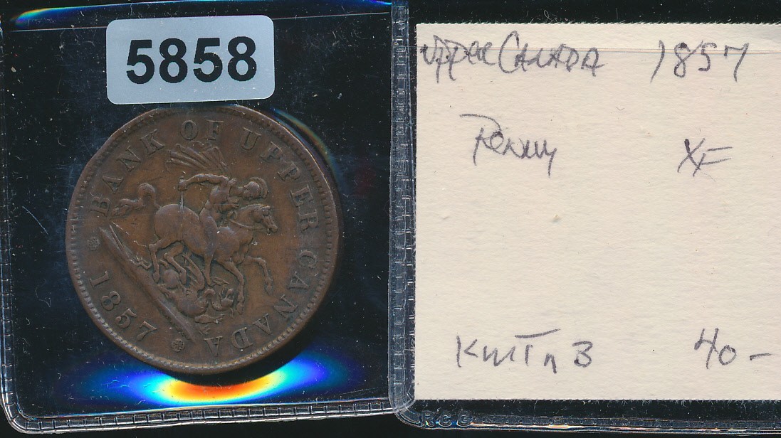 UPPER - CANADA - 1 PENNY -1857 - #5858