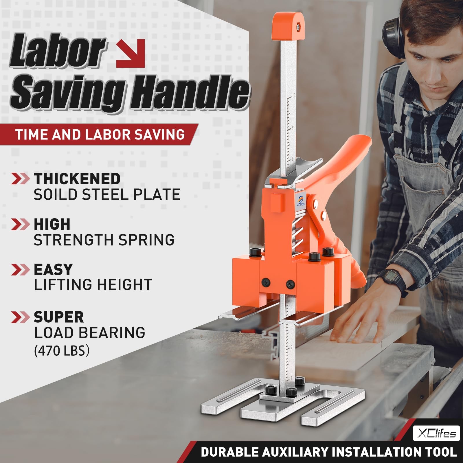 Labor-Saving Handle 2 Pack, Construction Jack, Wall Tile Locator, Multi-Function