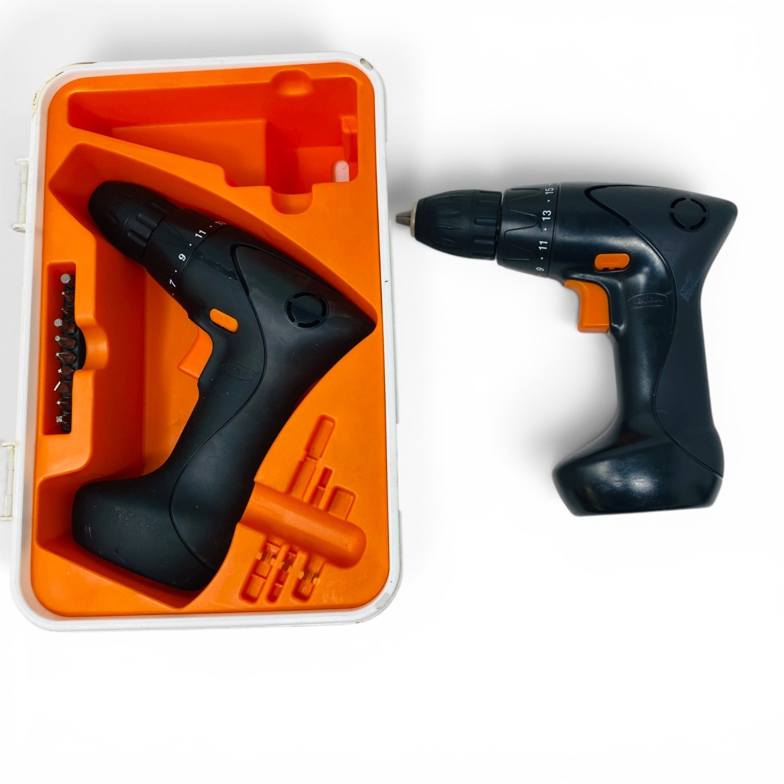 IKEA FIXA 7.2V Li-Ion Cordless Drill Screwdriver Lot with Bits 2 Pcs No Charger