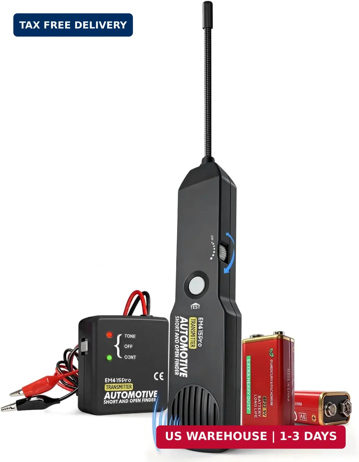 EM415Pro Wire Tracer Electrical Automotive Open & Short Finder With Battery, 6-4