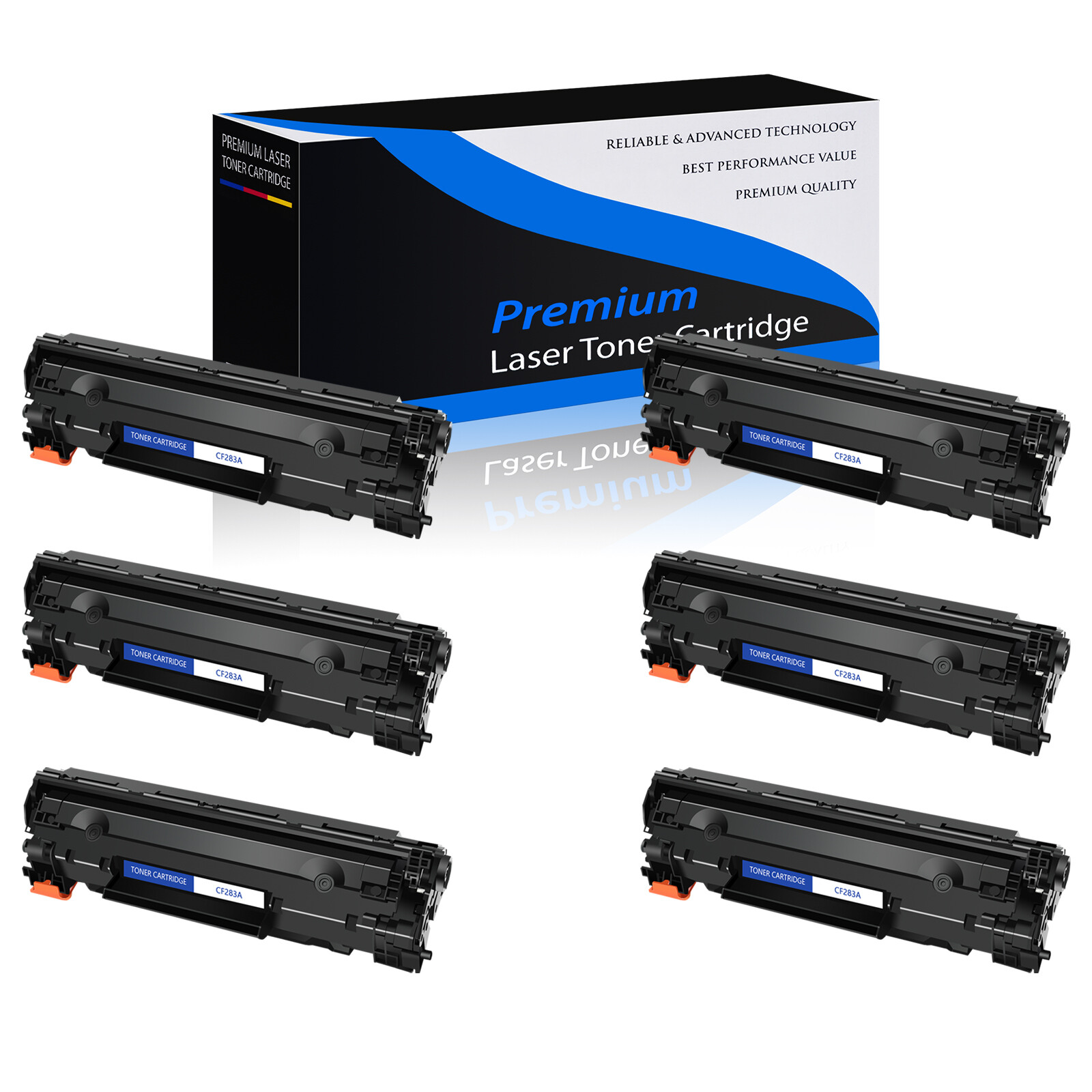 6x Black CF283A 83A Toner Cartridge for HP LaserJet Pro M127fn M127fw M125nw MFP