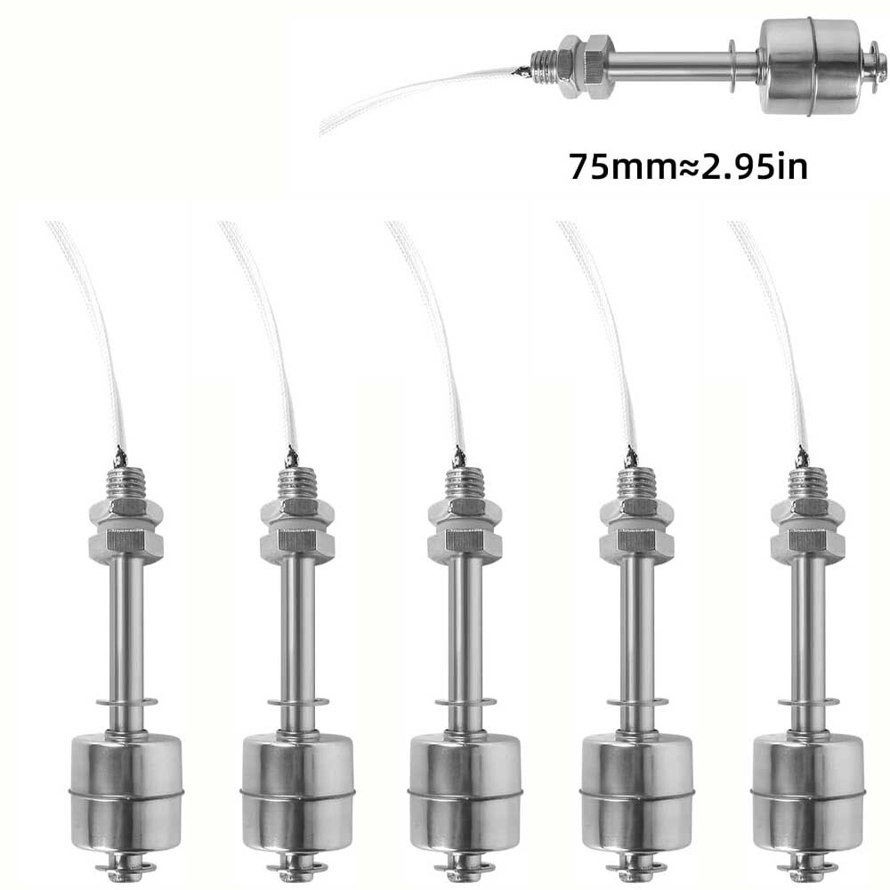 5PCS 75mm Stainless Steel Liquid Water Level Sensor Horizontal Float Switch Tool