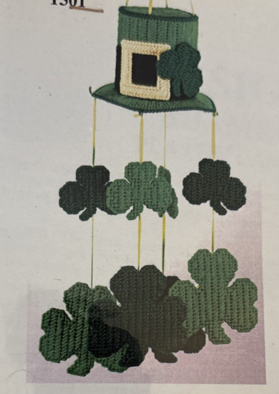 Vtg Rare Design Works SHAMROCK MOBILE Needlepoint Pattern #1501