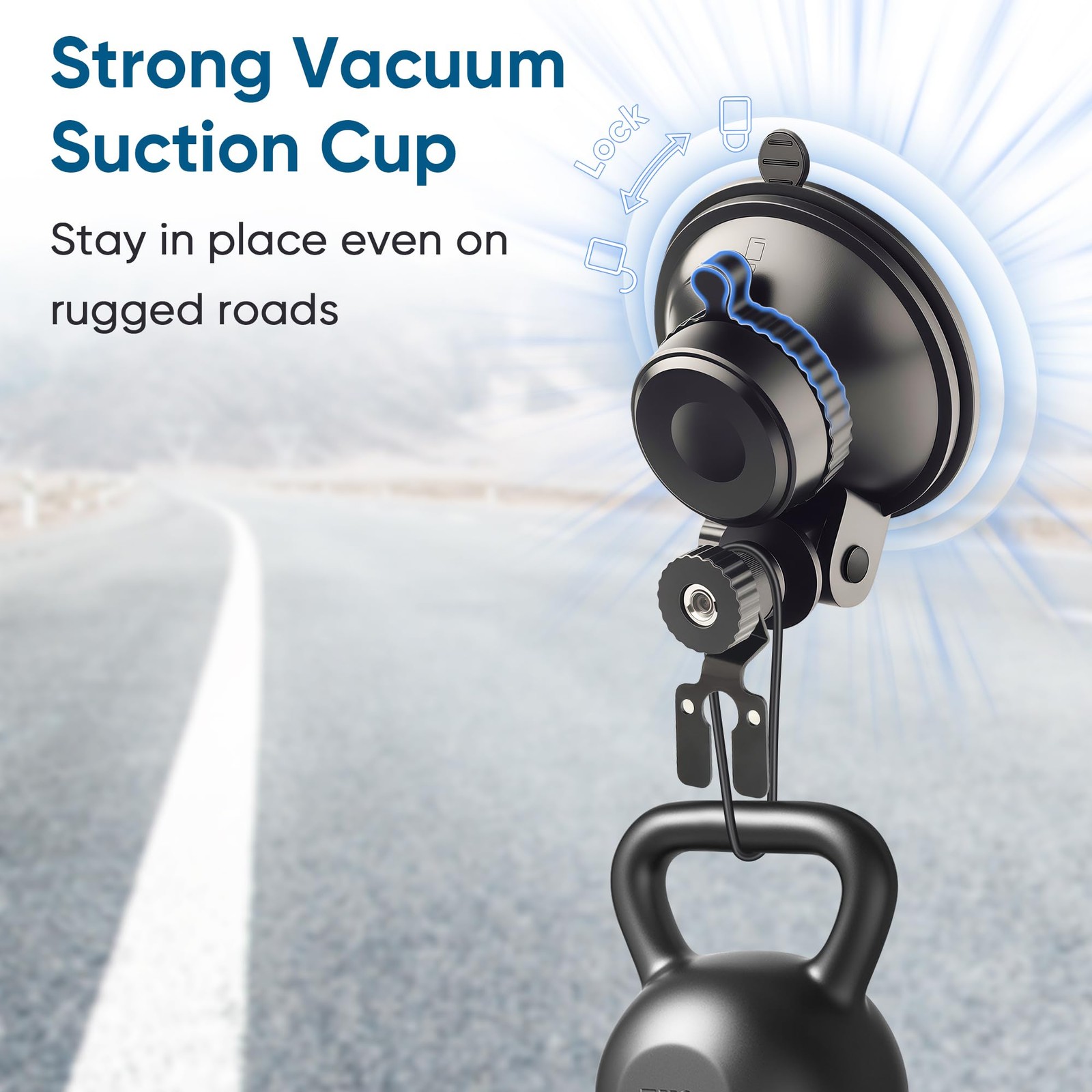 Universal Rear Camera Mount with Suction Cup –Compact Adjustable Dash...