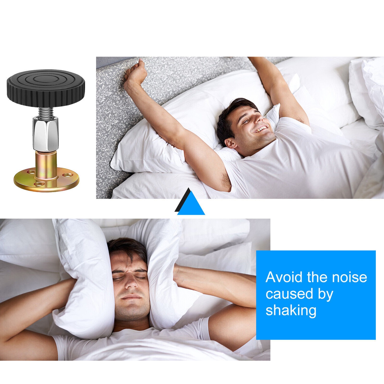Adjustable Threaded Bed Frame Anti-Shake Stabilizer Tool Headboard Stoppers 4X