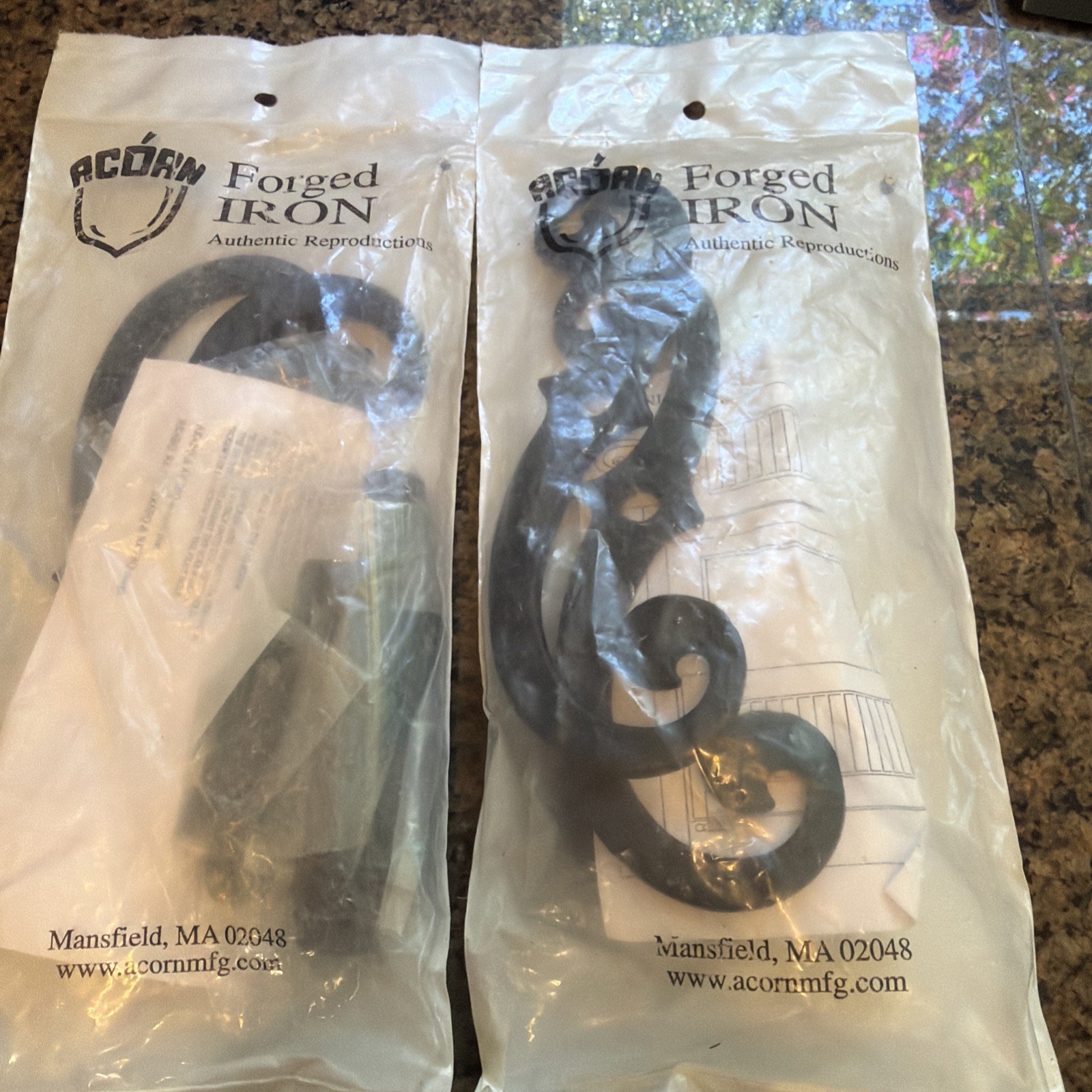 2 NEW PAIRs ACORN AK58Q BLACK FORGED Aluminum S SHUTTER DOGS/ HOLDBACK 7"