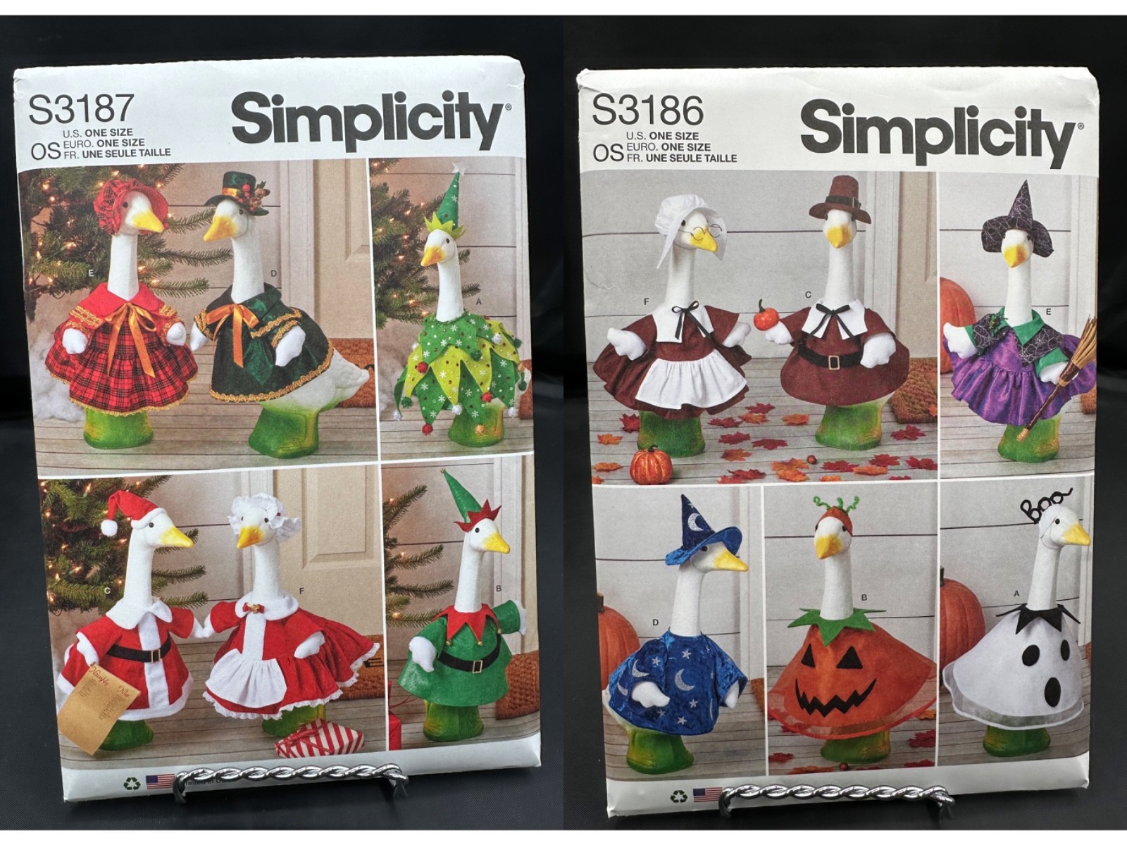 2 NEW Simplicity 3187 3186 Clothes for Porch Lawn Geese Goose 3 Sewing Patterns