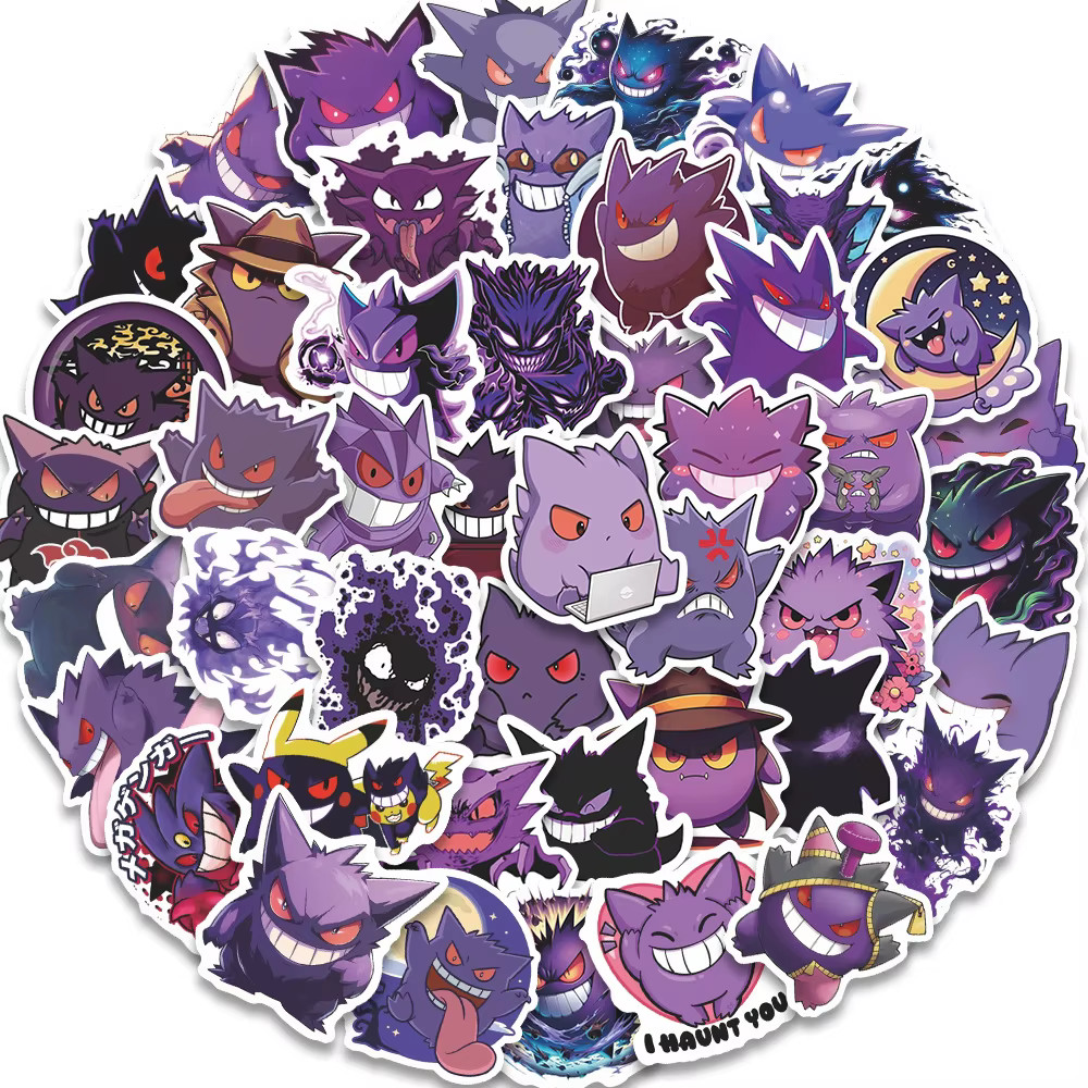 Gengar Stickers 50 Pc Pack Set Pokemon Sticker Decal Set Haunter Gastly - USA