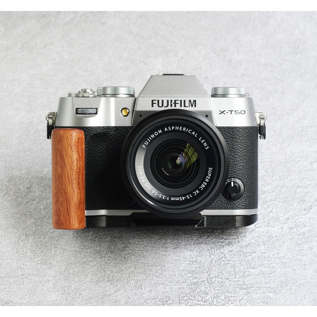 Camera Ebony Walnut Finger Hand Grip L-Plate Base Holder For Fujifilm XT5 X-T5