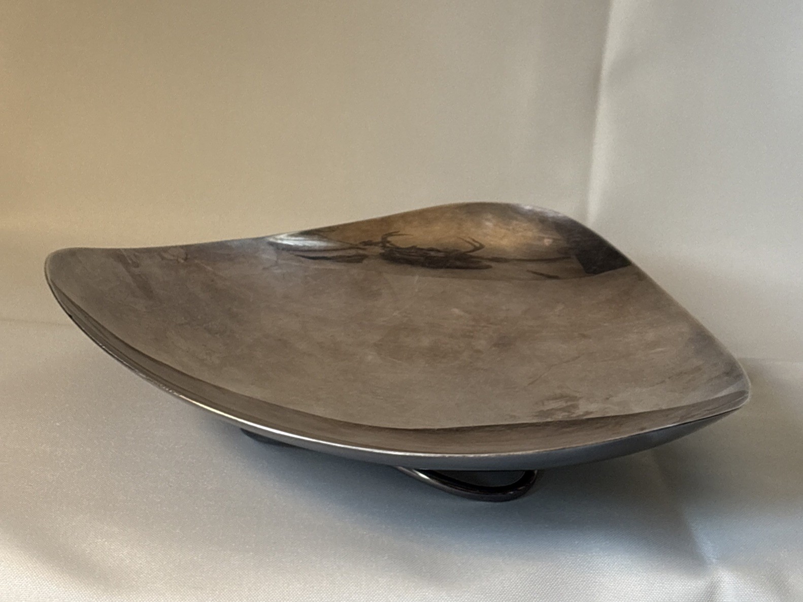 mid century modern silver plated dishes