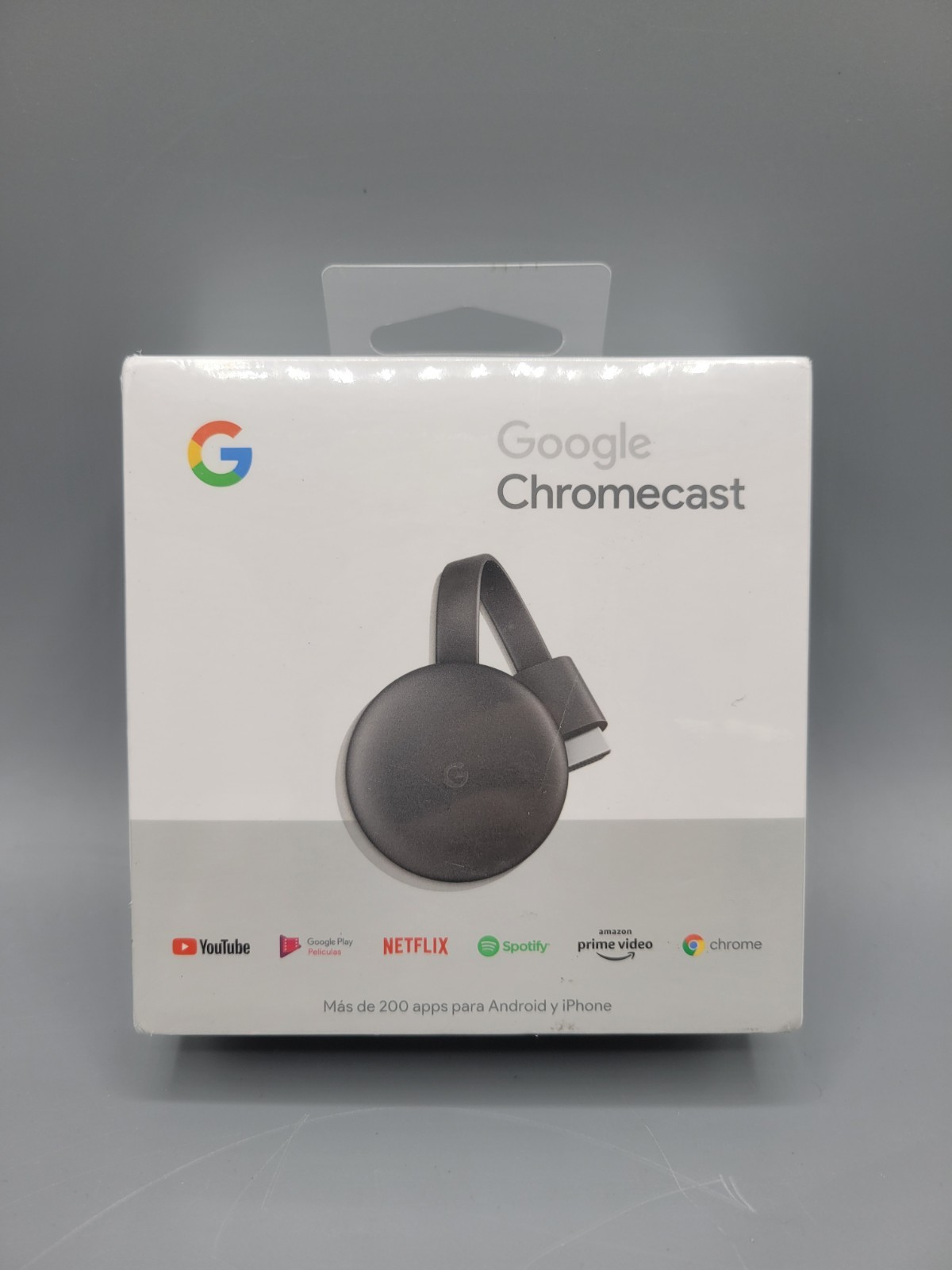 Google Chromecast GA00439 3rd Gen Media Streamer SPANISH LATAM - Charcoal