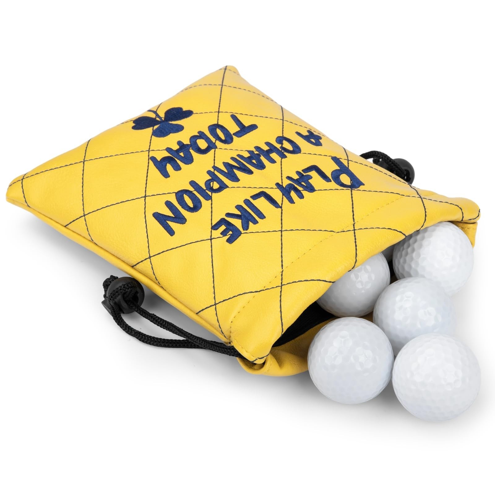 Golf Valuables Pouch, Leather Golf Tee Pouch with Drawstring Closure Portable...