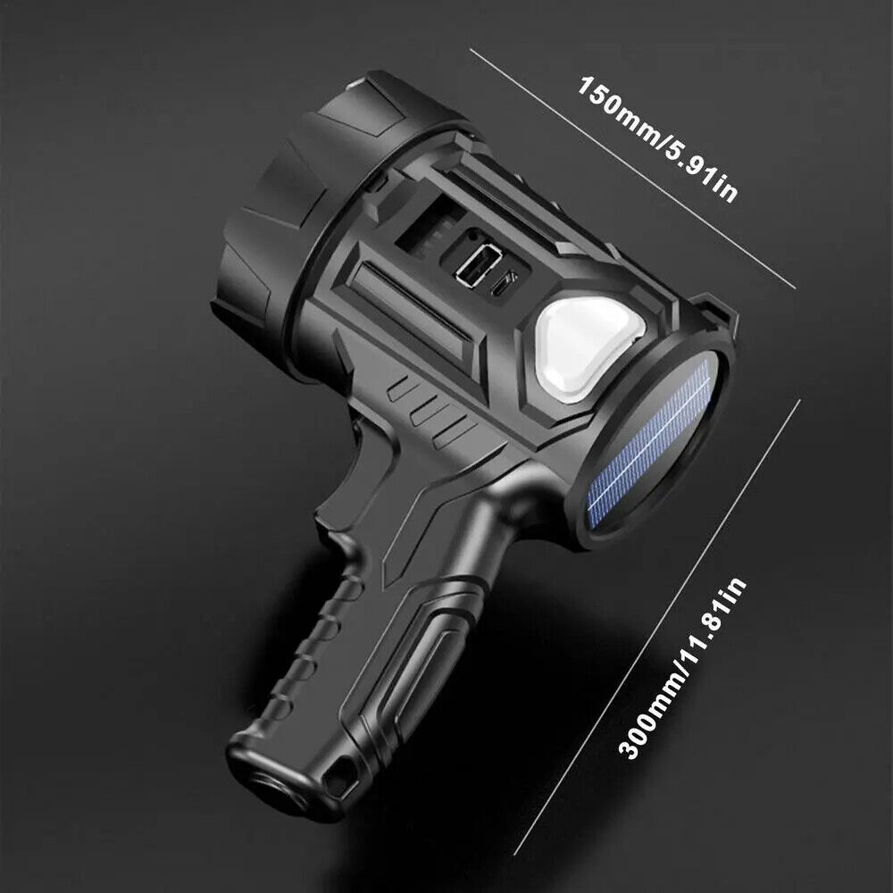 4PCS Solar/USB Super Bright Rechargeable LED Spotlight Flashlight Searchlights