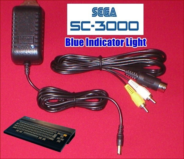 9V AC Adapter Power Supply W/LED Light & AV Cable for Sega SC-3000 System NEW